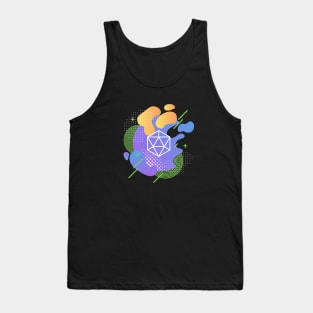 Colorful Retro D20 Dice Tabletop RPG Addict Tank Top